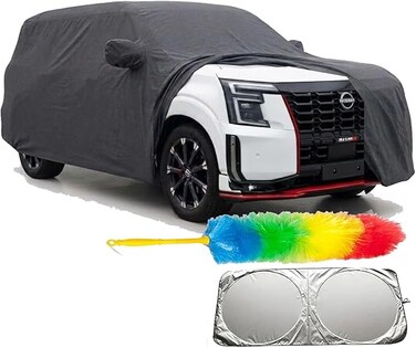 Car Cover Compatible with Nissan Patrol NISMO 2026, Waterproof All Weather Protection, Full Exterior Cover for Rain Snow Sun UV, Indoor Outdoor With Duster &amp; sunscreen