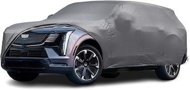 Cadillac Escalade IQ &amp; IQL Car Cover All Weather 7-Layer Waterproof with Zipper Door, Windproof Straps &amp; Reflective Strips for UV, Rain, Snow, Dust Protection