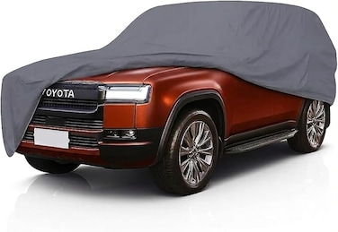 8-Layer Luxury Car Cover for Toyota Prado 250 Series (2023&ndash;2025) &ndash; Waterproof, Windproof, UV Protection &ndash; All-Weather Indoor Outdoor SUV Cover with Zipper Access &amp; Tie-Down Straps