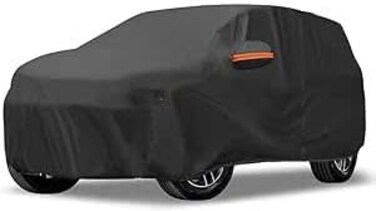Car Cover for Jeep Grand Cherokee 2011-2023 210D-PU Oxford Outdoor Full Car Cover All Weather Waterproof Sun Protection with Driver Door Zipper Black