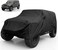 Car Cover for Jeep Wrangler JK JL YJ TJ 4 Door 2007-2023 Outdoor Waterproof Sun Rain Dust Wind Snow Protection w/Driver Door Zipper Black