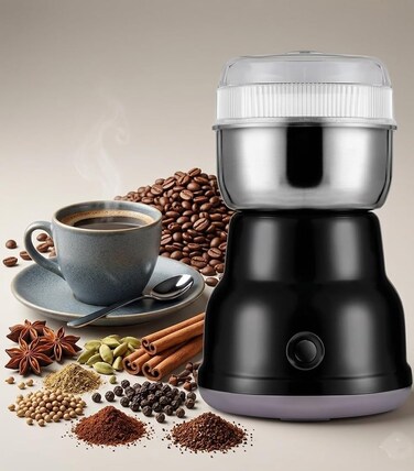 Electric Coffee Grinder, Spice and Herb Grinder, 150W Coffee Mixer Grinder, 14,000 RPM, Stainless Steel, 40g Capacity Use for Grinding Coffe Beans, Spices, Nuts &amp; Grains,