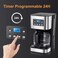 Drip Coffee Maker Coffee Maker Machine مكينة قهوة with Touch Screen,4-12 Cups,Auto shut off,24H Programmable,Reusable Filter,Warming Plate,Easy to Clean for Americano/Espresso (Silver, 1.5L)