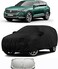 100% Waterproof Car Body Cover Compatible with Mirror &amp; Antenna Pockets for Volkswagen Touareg (Heavy Duty, Full Sized, Black) with sunscreen shield