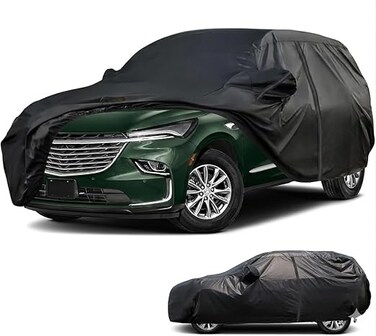 Waterproof SUV Car Cover Custom Fit for Buick Enclave 2008-2024, All Weather Outdoor SUV Car Covers with Zipper Door, Windproof Band and Reflective Strip for Snow Rain Dust Sun UV Protection
