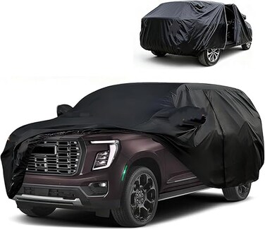 SUV Car Cover Custom Fit for 2007-2025 GMC Acadia, All Weather Outdoor SUV Car Covers with Zipper Door &amp; Windproof Bands, Reflective Strip for Snow Rain Dust Hail Cover Sun UV Protection