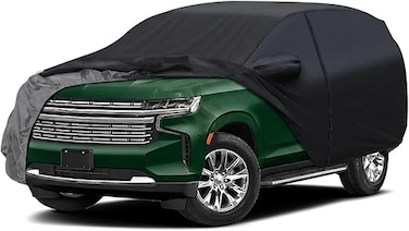 for Chevrolet for Chevy Tahoe 2007-2026 Car Cover All Weather 7-Layer Waterproof with Zipper Door, Windproof Straps &amp; Reflective Strips for UV, Rain, Snow, Dust Protection