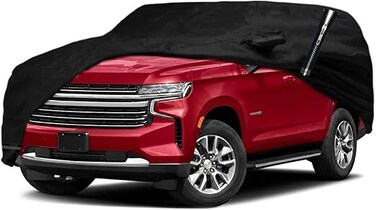 Waterproof Full Car Cover Compatible with Nissan Patrol Y62 2016-2024 Fit All-Weather Oxford Cloth With Cotton Windproof Scratch-Resistant Driver Zipper Door Car Body Cover Y62 Accessories