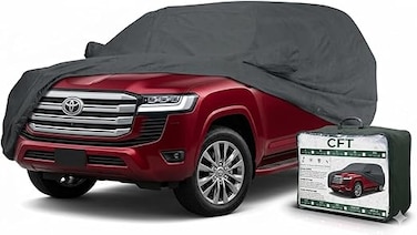 Car Cover [Land Cruiser] &ndash; All-Weather Protection   Waterproof, UV-Resistant, Dustproof, Breathable   Indoor/Outdoor Use   Door Zipper &amp; Mirror Pockets   Fits SUV cars (589 &times; 203 &times; 160 cm)