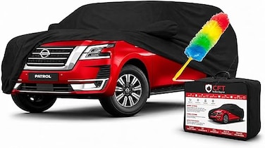Car Cover [New NP] &ndash; Zipper &amp; Mirror Pockets, Premium Material, Perfect All-Purpose, Waterproof, Dustproof, Breathable, All Protection, Fits SUV Cars (5.38 x 1.98 x 1.77) Meters N PETROL