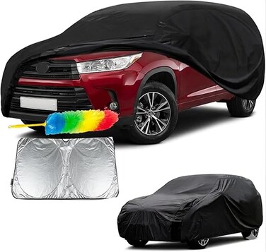 SUV Car Covers Waterproof All Weather, Universal Fit for BMW X5, Toyota Highlander, Ford Explorer, Jeep Grand Cherokee, Honda Pilot, etc. Rain Winter Sun Protection. (Length: 191"-201")