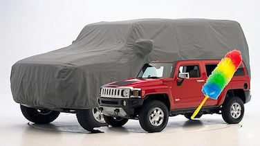 Waterproof Car Cover Replace for Hummer H3 SUV 2005-2008, 300D All Weather Classic Car Covers with Zipper Door &amp; Lock for Snow Rain Protection with Cleaning Duster