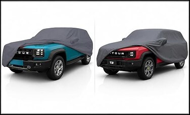 8-Layer Luxury Car Cover for Jetour T1 (2024&ndash;2025) &ndash; Waterproof, Windproof, UV Protection &ndash; All-Weather Outdoor &amp; Indoor Custom Fit with Zipper Access &amp; Secure Tie-Downs 1 pack