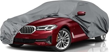 8-Layer Waterproof Car Cover for BMW 5 Series 2000&ndash;2025 Fits 520i, 525i, 528i, 530i, 535i, 540i, 545i, 550i, M5 eDrive Luxury All-Weather Outdoor Indoor Protection with Zipper Door