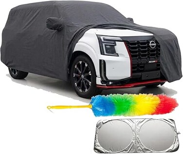 Car Cover Compatible with Nissan Patrol NISMO 2026, Waterproof All Weather Protection, Full Exterior Cover for Rain Snow Sun UV, Indoor Outdoor With Duster &amp; sunscreen