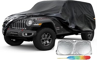 7 Layers Car Cover Waterproof All Weather UV Protection Rain Sun Protection Outdoor Full Cover Black/cleaning Duster and Sunscreen