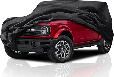 PremiumSUV Car Cover Fit for Jeep Wrangler JK JL YJ TJ 4 Door 2007-2024 Outdoor Waterproof Sun Rain Dust Wind Snow Protection Carbon Gray (Jeep Wrangler JK/JL/YJ/TJ 4-door models)
