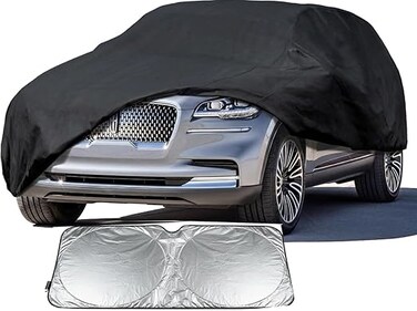 Leader Accessories Full Car Cover Basic Guard 3 Layers UV Protection Breathable Vehicle Cover Universal Fit (SUV-187"x73"x70",Grey,Indoor)