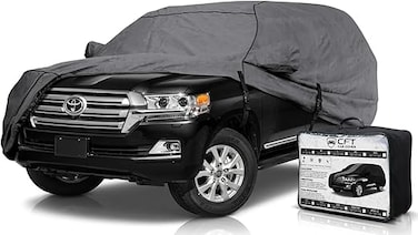 Car Cover [SUV] &ndash; All-Weather Protection   Waterproof, UV-Resistant, Dustproof, Breathable   Indoor/Outdoor Use   Door Zipper &amp; Mirror Pockets   Fits SUV cars (495 &times; 190 &times; 177 cm)