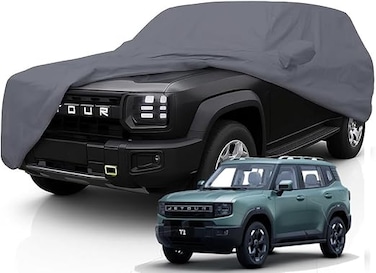 8-Layer Luxury Car Cover for Jetour T1 (2024&ndash;2025) &ndash; Waterproof, Windproof, UV Protection &ndash; All-Weather Outdoor &amp; Indoor Custom Fit with Zipper Access &amp; Secure Tie-Downs