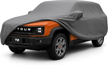 8-Layer Luxury Car Cover for Jetour T2 (2023&ndash;2025) &ndash; Waterproof, Windproof, UV Protection &ndash; All-Weather Outdoor &amp; Indoor SUV Fit with Zipper Access &amp; Secure Tie-Downs