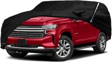 Waterproof Full Car Cover Compatible with Nissan Patrol Y62 2016-2024 Fit All-Weather Oxford Cloth With Cotton Windproof Scratch-Resistant Driver Zipper Door Car Body Cover Y62 Accessories