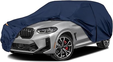 Waterproof Premium Car Covers Replace for 2010-2026 BMW X3/X4 M, Heavy Duty Polyester with Cotton Liner All Weather Car Cover with Zipper Door, Windproof Bands for Snow Rain Dust Protection
