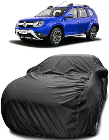 Renault Duster Car Cover Body with Mirror Pocket Triple Stitched Bottom Elastic Water Resistant UV Protection &amp; Dustproof Car Cover