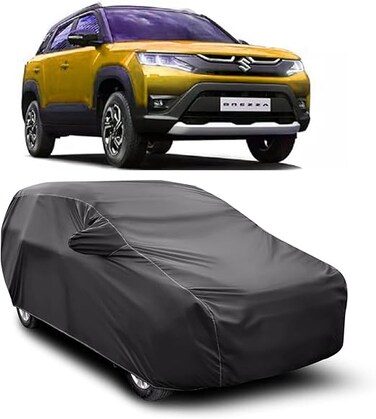 Car Cover for Compatible with Maruti Suzuki Brezza Model 2023 Water Proof - Dust Proof Car Body Cover (Grey)