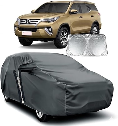 Multi-layer Car Cover for Toyota Fortuner (2004-2024) &ndash; Waterproof All-Weather Protection with Left Door &amp; Trunk Zipper Access &amp; Sunscreen Shield
