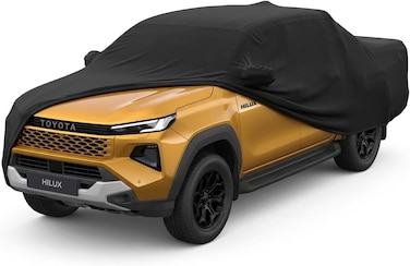 Multi-layer Car Cover for Toyota Hilux Double Cab Truck (2008-2024) &ndash; 210T Waterproof All-Weather Protection with Driver Zipper Door &amp; Sunscreen Shield (Up to 6.46m)