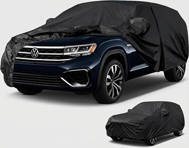 6 Layers SUV Car Cover Custom Fit for VW Volkswagen Atlas (2017-2024) Waterproof All Weather for Automobiles, Outdoor Full Cover Rain Sun UV Protection