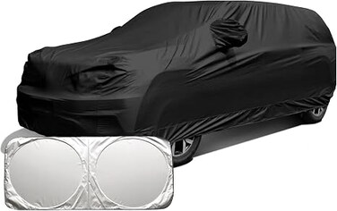 4 Layer Car Cover Waterproof All Weather for Automobiles Outdoor Indoor, Sun Rain Snow Dust UV Protection, With Cotton and Mirror Pocket, Fit Sedan(Length 191-200 Inch)