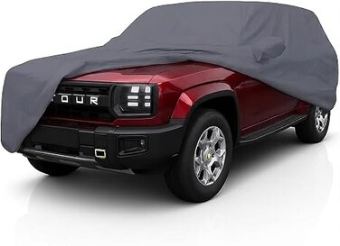 8-Layer Luxury Car Cover for Jetour T1 (2024&ndash;2025) &ndash; Waterproof, Windproof, UV Protection &ndash; All-Weather Outdoor &amp; Indoor Custom Fit with Zipper Access &amp; Secure Tie-Downs