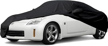 Waterproof Car Covers for 2003-2009 Nissan 350Z Car Covers 190T Covers Customer Fit 100% Waterproof Windproof Strap &amp; Double Door Zipper Up to 173&rdquo; L (Black)