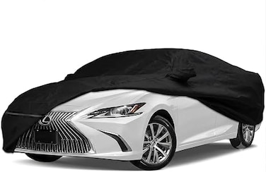 Waterproof Car Cover for 2012-2024 Lexus ES ES300 ES330 ES350 ES300h Car Cover Custom Fit 100% Waterproof Windproof Strap &amp; Single Door Zipper Up to 198&rdquo; L(Black-for Lexus ES car Cover)