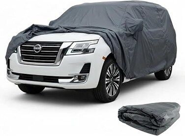 Car Cover Waterproof All Weather for Automobiles, Snowproof UV Protection Windproof Outdoor Full car Cover,zipper PVC &amp; Cotton Fabric Tight Taffeta smooth Non-Abrasive (New N.P - 212&Prime; x 78&Prime; x 70&Prime;)
