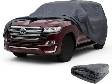 Car Cover Waterproof All Weather for Automobiles, Snowproof UV Protection Windproof Outdoor Full car Cover,zipper PVC &amp; Cotton Fabric Tight Taffeta smooth Non-Abrasive (SUV - 195&Prime; x 75&Prime; x 70&Prime;)