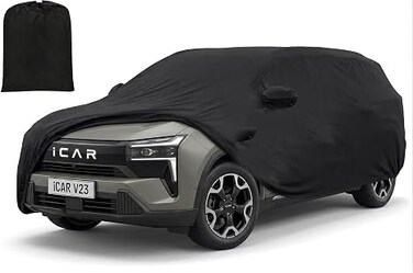 iCaur V23 2026-2027 Car Cover All Weather 7-Layer Waterproof with Zipper Door, Windproof UV, Rain, Snow, Dust Protection