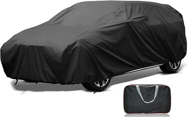 Car Cover Premium Black, Full Exterior Covers Protection UV Sun Snow Dust Storm Resistant,Vehiclecover SUV Protection Waterproof All Weather Fit for Automobiles 181-190 inch Long
