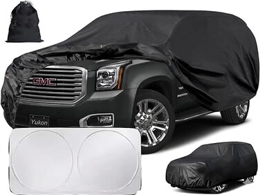 7 Layers SUV Car Cover Custom Fit for GMC Yukon (2006-2019) Waterproof All Weather for Automobiles, Outdoor Full Cover Rain Sun UV Protection.with Sunscreen