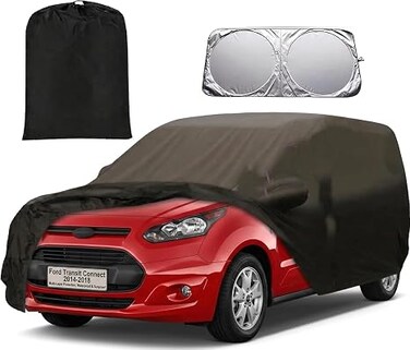 Car Cover for Ford Transit Connect 2014-2023, Full Car Cover All Weather Car Covers for Transit Connect, Waterproof Outdoor Cover with Zipper Door with sunscreen