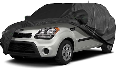 for Kia Soul 2009-2025 Car Cover,Sun Rain UV Dust Snow Protection Outdoor Cover,Waterproof 210D All Weather Car Covers with Zipper Door