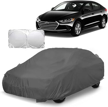 Elantra Car Body Cover Dustproof for (Year 2016 to 2019) All Model, Compatible with Hyundai Elantra Car Cover, Comes with Bird Droppings, Scratch, UV and Paint Protection with suncreen