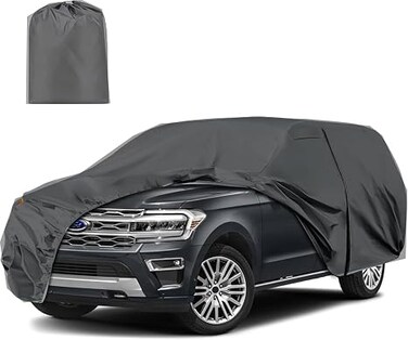 Waterproof Luxury Car Covers Custom Fits for 2007-2026 Ford Expedition/Lincoln Navigator SWB, All Weather Car Cover with Zipper Door for UV Snow Rain Dust Hail Protection