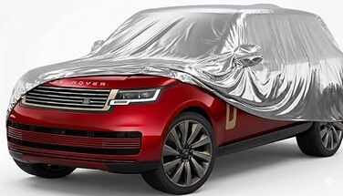 Waterproof Car Cover for 2009-2025 Land Rover Range Rover LWB Car Cover Custom Fit 100% Waterproof Windproof Strap &amp; Single Door Zipper Bands for Snow Rain Dust Hail Protection (LWB) silver