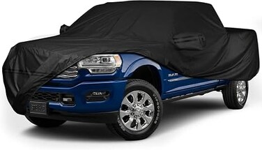 Waterproof Car Cover for 1998-2022 Dodge Ram 2500 3500 Crew Cab 6.5 ft Short Bed Truck Cover, All Weather Windproof 210D Oxford Car Covers with Zipper Door for Sun Rain Snow UV Dust Protection