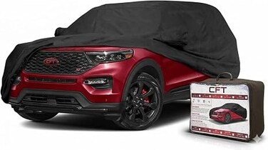 Car Cover [4x4] &ndash; All-Weather Protection   Waterproof, UV-Resistant, Dustproof, Breathable   Indoor/Outdoor Use   Zipper &amp; Mirror Pockets   Fits SUV &amp; Sedan cars (520 x 203 x 152 cm)
