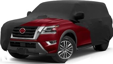 Car Cover for 2004-2025 Nissan Armada/Infiniti QX80, Waterproof Custom-fit All Weather Sun Rain UV Dust Snow Protection Outdoor Full Car Cover with Door Zipper and Cotton Lining-Grey