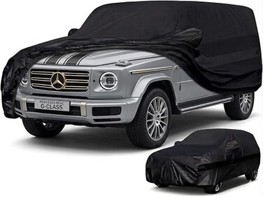Black Premium All Weather 6-Layers Car Cover 210T Compatible with Mercedes-Benz G-class 2019-2026 - Left Door Zipper,